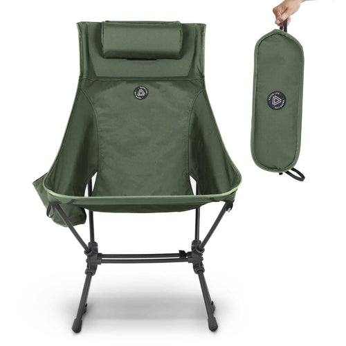 High Back Ultralight Folding Camping Chairs With Storage Pouches